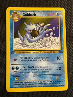 1st Edition Golduck 35/62 Uncommon Fossil Pokemon Card - Image 1