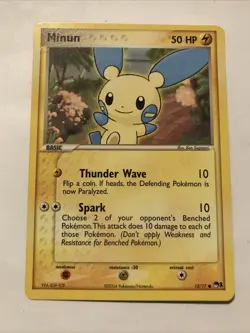 Minun - 12/17 - Pokemon Card Pop Series 1 Promo Common - NM - Image 1