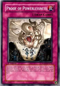 Proof Of Powerlessness RGBT-EN076 Yu-Gi-Oh! Card Light Play 1st Edition - Image 1