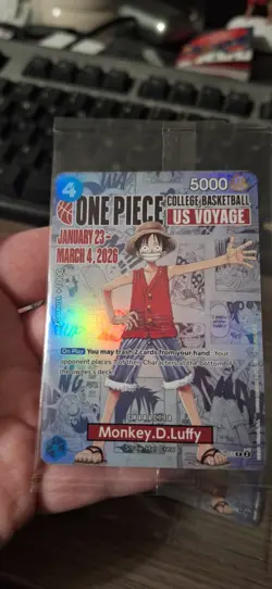 Rare Bandai One Piece Monkey D Luffy US Voyage Promo Holo Card P-055 List 1 of 4 - Image 1