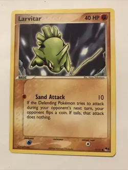 Pokemon Larvitar #11/17 Common - 2004 Pop Series 1 Promo Card - Image 1