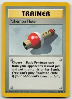 Pokemon Card Pokemon Flute Uncommon Base Set 086/102 - Image 1