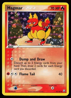 Magmar 44/109 Reverse Holo Stamped Team Rocket Returns Pokemon Card warp defect - Image 1