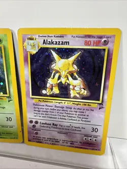 Alakazam 1/102 Scyther 17/130 Base Set Unlimited Holo Rare Pokemon Card DMG - Image 3