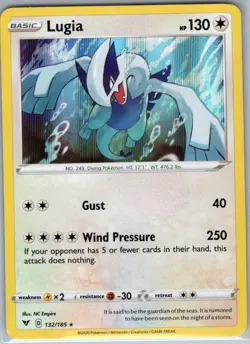 Lugia 132/185 Holo SWSH04: Vivid Voltage - Pokemon Card - NM - Image 1