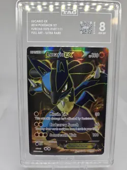 Lucario EX Furious Fists Holo Rare Card 107/111 Full Art TAG 8 - Image 1