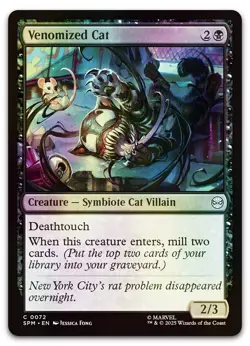 Venomized Cat #72 (Foil) (NM) Spider-Man SPM Magic MTG - Image 1