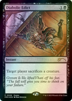 MTG Diabolic Edict Mediainsert Foil ** Media and Collaboration Promos ** English - Image 1