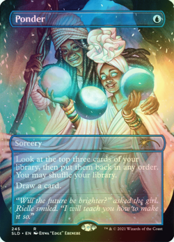 MTG Ponder Borderless Full Art Foil ** Secret Lair Drop ** English - Image 1