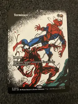 Magic The Gathering MTG - Terminate (Borderless) - Marvel Universe Spider-Man - Image 1