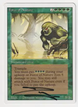 Signed Force of Nature LP Revised Artist Douglas Shuler 1994 WOTC MTG Magic Rare - Image 1