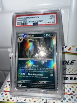 2025 PSA 9 Umbreon #059 Poke Ball Reverse Holo Pokemon TCG Prismatic Evolutions - Image 1