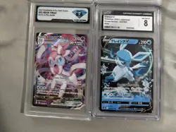 Pokemon Sylveon VMAX & Glaceon V Evolving Skies Graded Japanese Card Lot - Image 1
