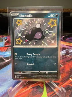 Shroodle NM 189/091 Baby Shiny Paldean Fates Pokemon TCG Holo - Image 1