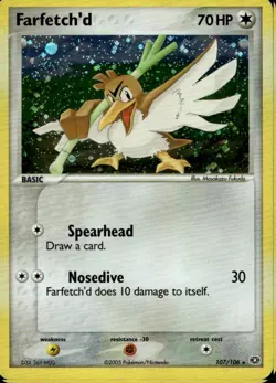 Farfetch'd 107/106 Secret Holo Rare EX Emerald Pokemon - Image 1