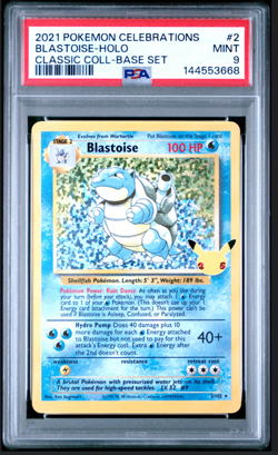2021 POKEMON CELEBRATIONS CLASSIC COLLECTION #2 BLASTOISE-HOLO PSA 9 - Image 1
