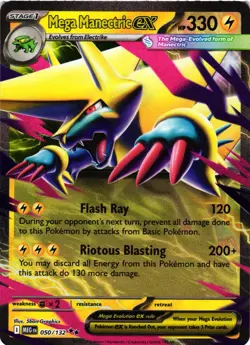 Pokemon TCG Mega Manectric ex Double Rare Mega Evolution 050/132 NM - Image 1