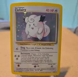 Pokemon TCG Clefairy Base Set 5/102 1999 Unlimited Holo Rare WotC LP - Image 1
