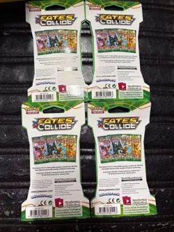 Pokemon FATES COLLIDE Sleeved Booster Pack COMPLETE ART SET - 4 Packs SEALED - Image 2