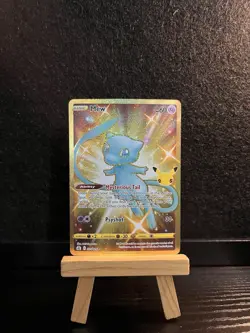 Pokemon - Mew - 25/25 - Celebrations - Shiny Gold Secret Holo Rare NM - Image 1