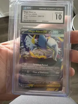 Mega Absol ex Me01: Mega Evolution 086/132 Double Rare Holo CGC 10 Pokemon TCG - Image 1