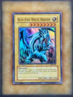 Yugioh Blue-Eyes White Dragon SKE-001 Super Rare 1st Ed LP - Image 1