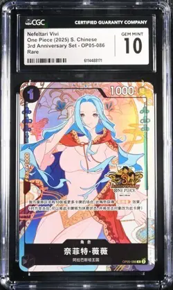 CGC 10 Chinese Nefertari D. Vivi OP05-086 Exclusive 3rd Anniversary ONE PIECE（9） - Image 1