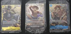 One Piece TCG Tin Pack Set Vol 2 - Luffy P075 Sabo P073 Ace P074 Promos - Sealed - Image 1