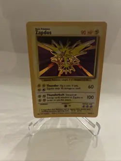 Pokemon TCG Zapdos Base Set Holo Unlimited Rare Card #16/102 LP - TCCCX - Image 1