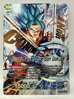 2017 Dragon Ball Super Super Saiyan Blue Son Goku Coming Soon BT1-030 Card - Image 1