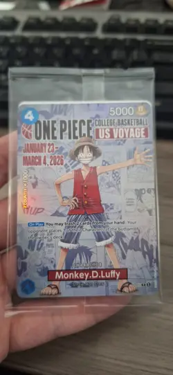 One Piece Card Monkey D Luffy US Voyage Promo P-055 Holo Power 5000 list 4 of 4 - Image 1