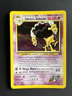 Pokemon TCG Gym Challenge Sabrina's Alakazam Holo Card Rare 16/132 NM Condition - Image 1