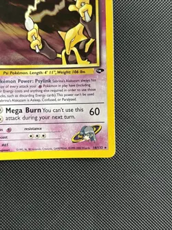 Pokemon TCG Gym Challenge Sabrina's Alakazam Holo Card Rare 16/132 NM Condition - Image 4