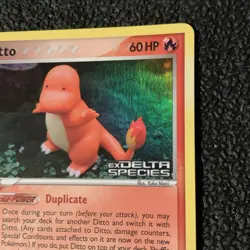 Ditto Pokemon Charmander TCG Delta Species Holo Card 61/113 Reverse Holo Stamp - Image 4