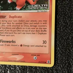 Ditto Pokemon Charmander TCG Delta Species Holo Card 61/113 Reverse Holo Stamp - Image 5