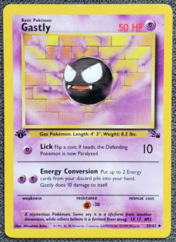 1st Edition Gastly - Fossil - #33/62 - Vintage Pokemon Card 1999 WOTC - Image 1