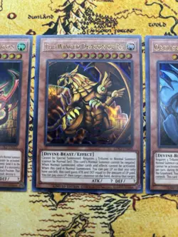 Yugioh Egyptian God Cards Set Obelisk, Slifer, & Ra LDK2 Ultra Rare NM - Image 3