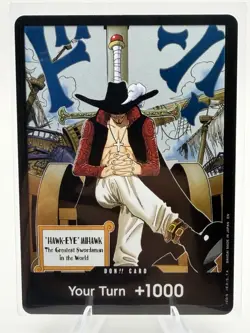 One Piece TCG Hawk-Eye Mihawk DON!! Card FOIL | OP13 | Ramp / Finisher Support - Image 1