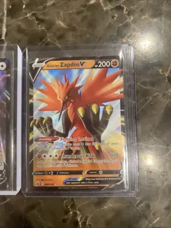 Pokemon V Cards X2 Holo Rare Arceus And Galarian Zapdos NM - Image 2