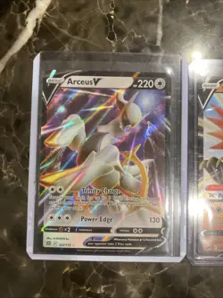 Pokemon V Cards X2 Holo Rare Arceus And Galarian Zapdos NM - Image 3