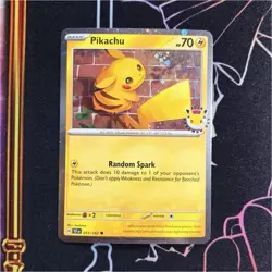Pokemon TCG Pikachu 051/162 Promo Cosmo Holo Card 70 HP Random Spark - Image 1