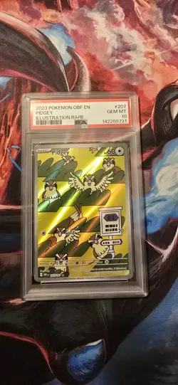 Pidgey Holo Card PSA 10 Sv03: Obsidian Flames 207/197 - Image 1