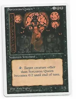 Magic the Gathering ~ MTG ~ 1x Sorceress Queen ~ Fourth Edition ~ 4Ed ~ LP - Image 1