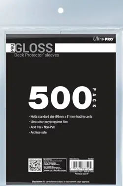 Ultra PRO 500 Ct Gloss Standard Deck Sleeves High Clarity Organizer Protector - Image 1