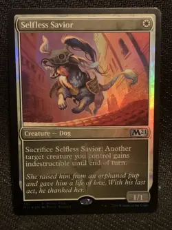 MTG - 1x Selfless Savior - Foil Promo - Core Set 2021 NM - Image 1