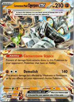 Cornerstone Mask Ogerpon ex 112/167 Twilight Masquerade Pokemon Near Mint - Image 1