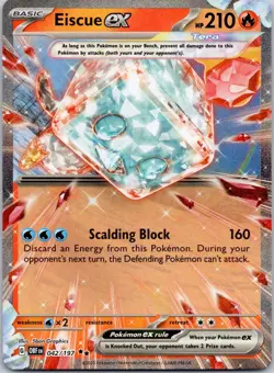 Eiscue ex 042/197 Obsidian Flames Pokemon Near Mint - Image 1