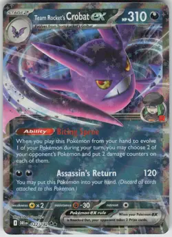 Pokemon Team Rocket's Crobat ex - 122/182 SV10: Destined Rivals Double Rare NM - Image 1