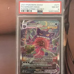 2021 POKEMON SWORD & SHIELD FUSION STRIKE SECRET #271 FULL ART/GENGAR VMAX PSA 8 - Image 1