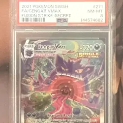 2021 POKEMON SWORD & SHIELD FUSION STRIKE SECRET #271 FULL ART/GENGAR VMAX PSA 8 - Image 3